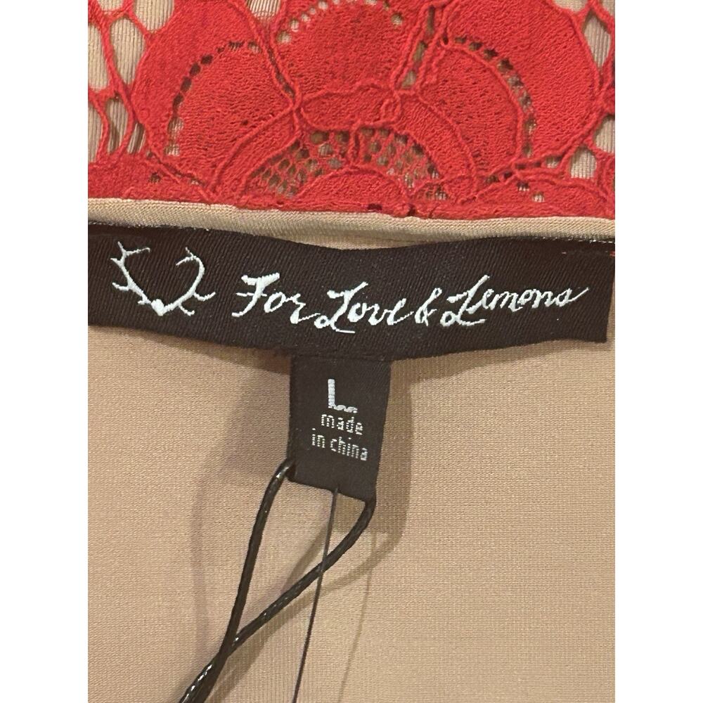 NWT For Love & Lemons Red Lace Skirt Women's size L - Picture 3 of 6